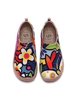 UIN Flats Canvas Casual Walking Lightweight Slip Ons Colorful Sneakers