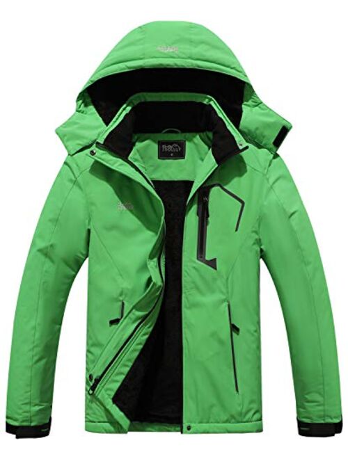 Pooluly Men's Ski Jacket Warm Winter Waterproof Windbreaker Hooded Raincoat Snowboarding Jackets