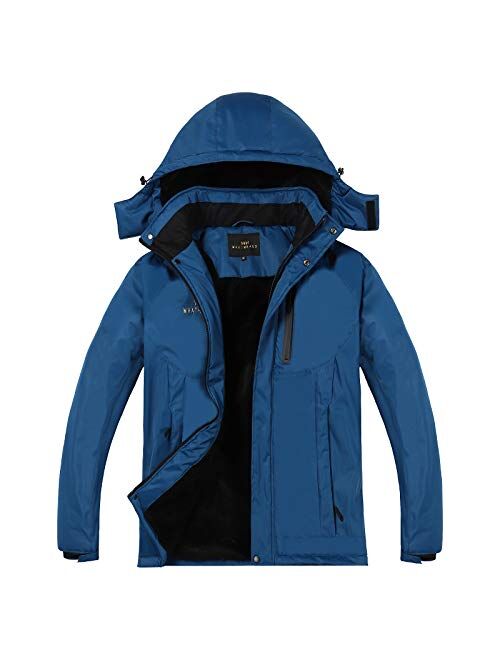 Men's Waterproof Ski Jacket Snow Coat Windproof Mountain Jackets with Hooded