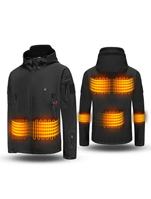 ADITOMO Heated Jacket with 16000mAh Battery Pack Unisex Soft Shell Heated Hoodie