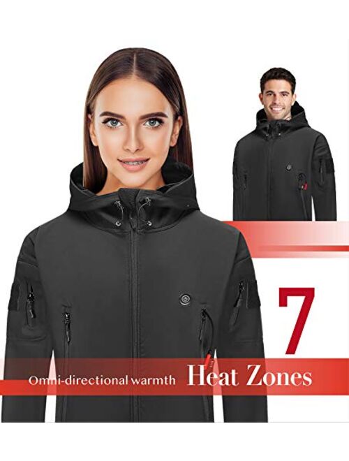 ADITOMO Heated Jacket with 16000mAh Battery Pack Unisex Soft Shell Heated Hoodie