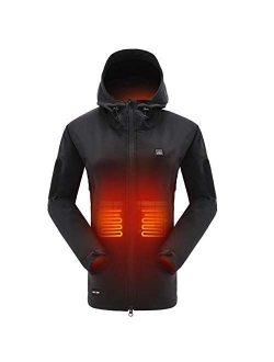 DEWBU Heated Jacket with 7.4V Battery Pack Winter Outdoor Soft Shell Electric Heating Coat