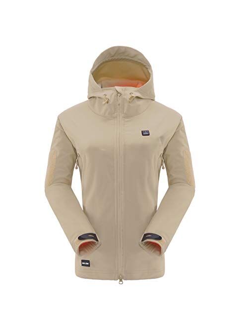 DEWBU Heated Jacket with 7.4V Battery Pack Winter Outdoor Soft Shell Electric Heating Coat