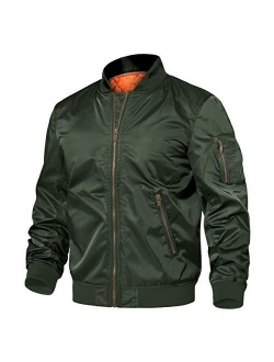 TACVASEN Men's Jackets-Windproof Bomber Jacket Full Zip Winter Warm Padded Coats Outwear