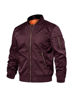 TACVASEN Men's Jackets-Windproof Bomber Jacket Full Zip Winter Warm Padded Coats Outwear