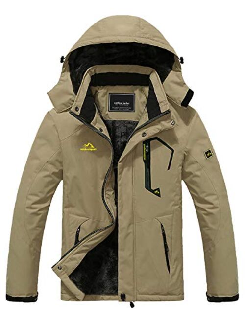 MAGCOMSEN Men's Winter Coats Waterproof Ski Snow Jacket Warm Fleece Jacket Parka Raincoats With Multi-Pockets