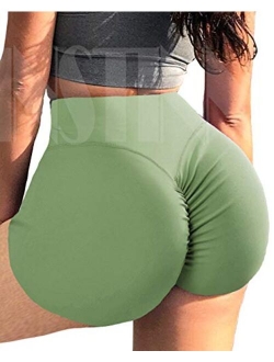 INSTINNCT Womens High Waist Yoga Shorts Scrunch Butt Lifting Sports Gym Workout Running Hot Pants