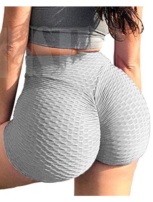 INSTINNCT Womens High Waist Yoga Shorts Scrunch Butt Lifting Sports Gym Workout Running Hot Pants