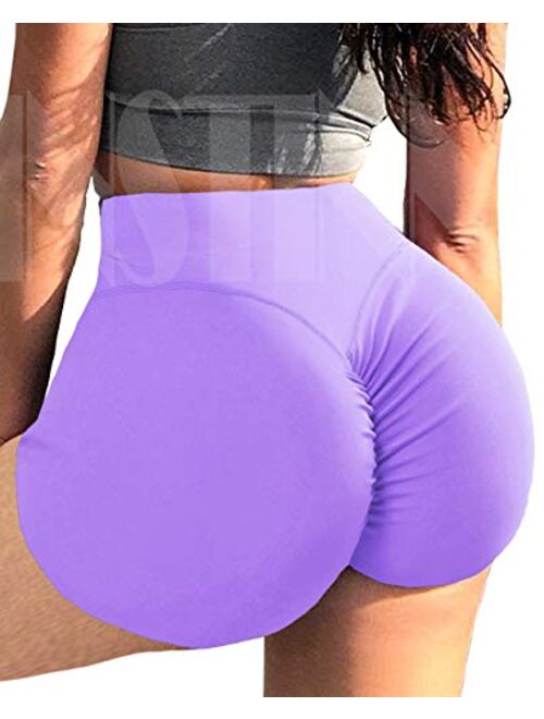 INSTINNCT Womens High Waist Yoga Shorts Scrunch Butt Lifting Sports Gym Workout Running Hot Pants