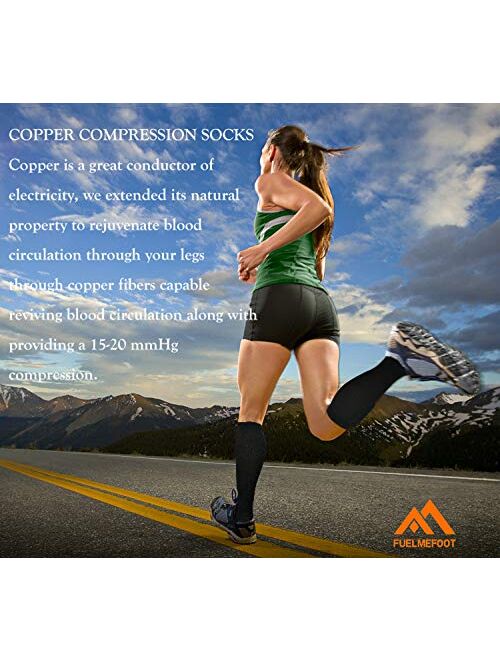 3 Pack Copper Compression Socks - Compression Socks Women & Men - Best for Medical,Circulation,Running,Athletic