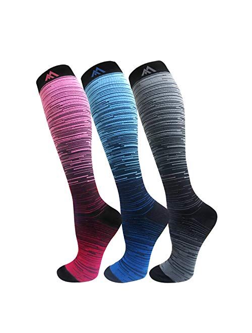 3 Pack Copper Compression Socks - Compression Socks Women & Men - Best for Medical,Circulation,Running,Athletic