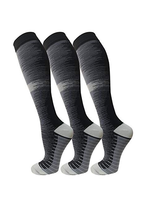 3 Pack Copper Compression Socks - Compression Socks Women & Men - Best for Medical,Circulation,Running,Athletic