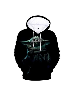 ForeverShine JNFCO Baby Yoda 3D Printed Long Sleeve Hoodies,Men and Women Pullover Sweatshirt with Pocket