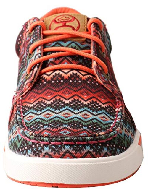 Twisted Canvas Printed Lace Up Colorful Sneakers