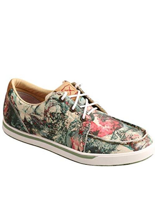 Twisted Canvas Printed Lace Up Colorful Sneakers