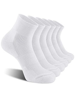 CelerSport 6 Pack Men's Ankle Socks with Cushion, Sport Athletic Running Socks