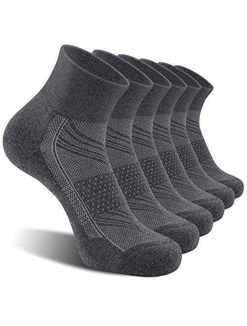 CelerSport 6 Pack Men's Ankle Socks with Cushion, Sport Athletic Running Socks