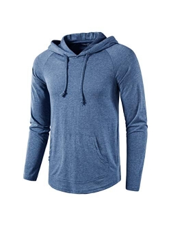 SIR7 Men's Gym Workout Active Long Sleeve Pullover Lightweight Hoodie Casual Hooded Sweatshirts