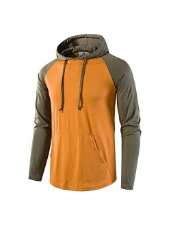 SIR7 Men's Gym Workout Active Long Sleeve Pullover Lightweight Hoodie Casual Hooded Sweatshirts