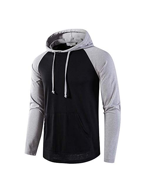 SIR7 Men's Gym Workout Active Long Sleeve Pullover Lightweight Hoodie Casual Hooded Sweatshirts