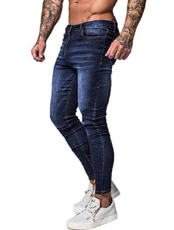 Men's Skinny Jeans Stretch Ripped Tapered Leg