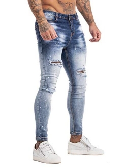 Men's Skinny Jeans Stretch Ripped Tapered Leg