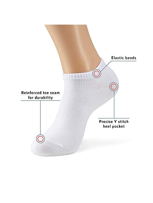 M Monfoot 10/20 Pairs Cotton Thin(Slim) Breathable & Thick Cushioned Ankle Socks for Men and Women