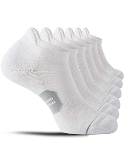 CelerSport 6 Pack Men's Running Ankle Socks with Cushion, Low Cut Athletic Tab Socks