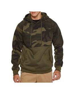 TOLOER Men's Hoodies Pullover Casual Solid Color Sports Outwear Sweatshirts