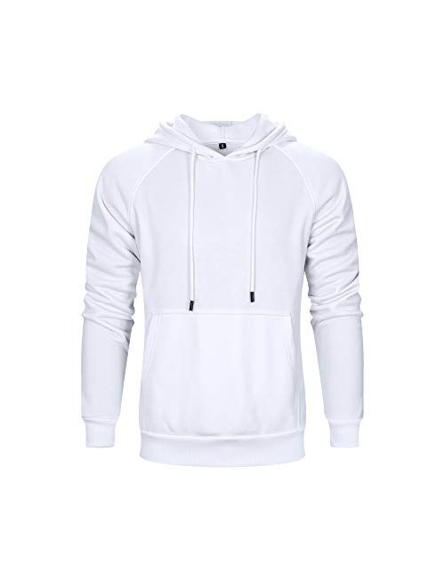 TOLOER Men's Hoodies Pullover Casual Solid Color Sports Outwear Sweatshirts