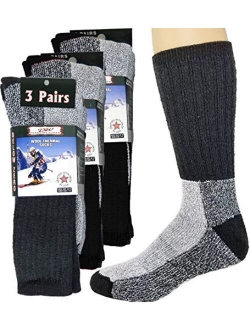 Merino Wool Thermal Socks For Men and Women - Cold Weather Extra-Warm Winter Boot Socks by Debra Weitzner (3 Pairs)