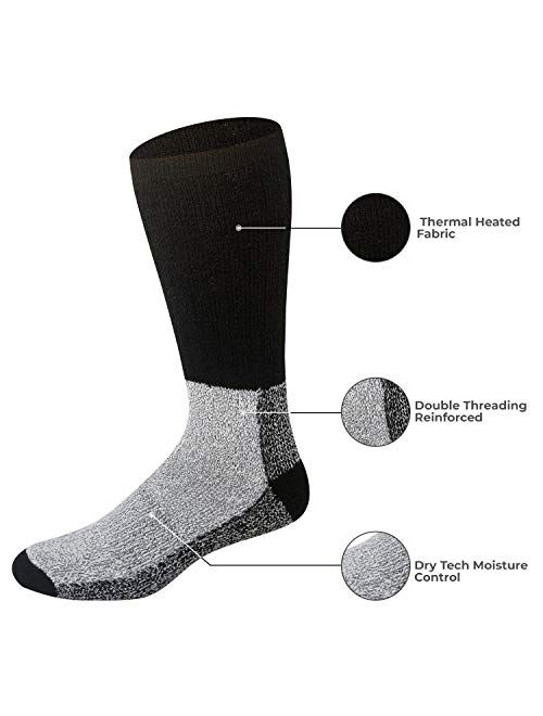 Merino Wool Thermal Socks For Men and Women - Cold Weather Extra-Warm Winter Boot Socks by Debra Weitzner (3 Pairs)