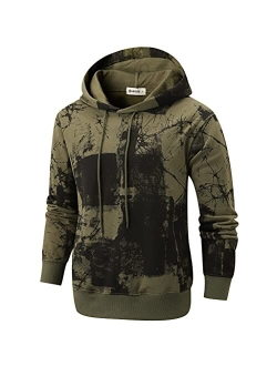 KLIEGOU Mens Tie-Dye Pullover Hooded Sweatshirt