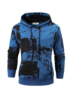 KLIEGOU Mens Tie-Dye Pullover Hooded Sweatshirt