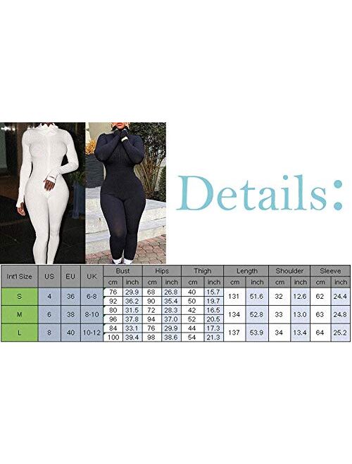 Bowanadacles Women Sports Jumpsuits Bodysuit Outfits Solid Color High Collar Hidden Zipper Lady Fashion Tracksuit Clothes