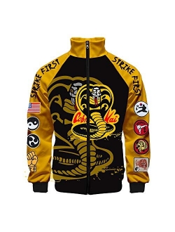 Cobra Kai Hoodie No Mercy Sweatshirt Yellow Fist Jacket Zipper/Pullover Coat