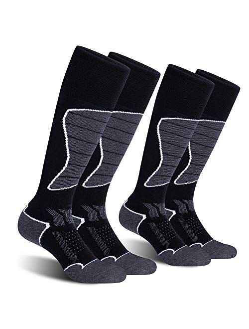 CelerSport 2 Pack Men's Ski Socks for Skiing, Snowboarding, Cold Weather, Winter Performance Socks