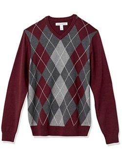 Men's V-Neck Long Sleeve Pullover Sweater