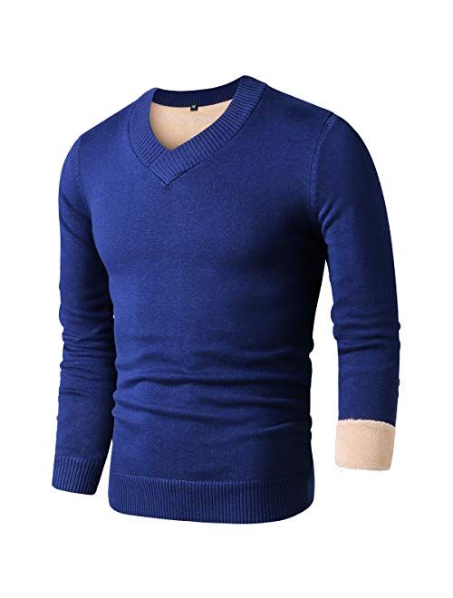 LTIFONE Sweaters for Men,V Neck Slim Comfortably,Knitted Long Sleeve