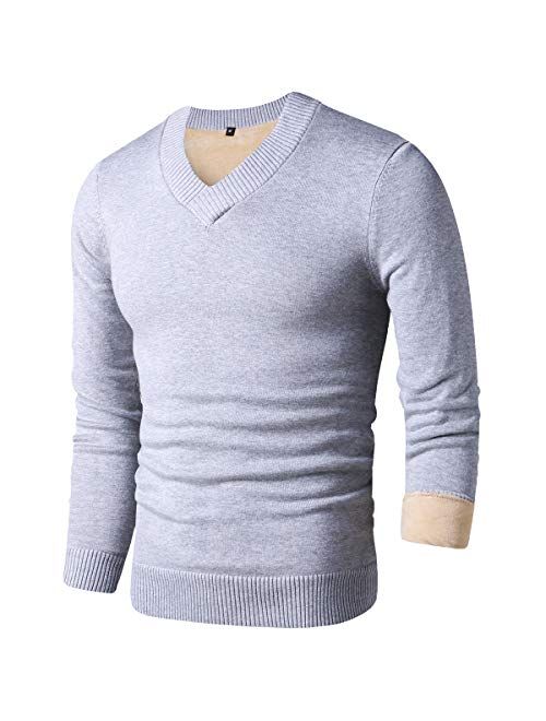 LTIFONE Sweaters for Men,V Neck Slim Comfortably,Knitted Long Sleeve