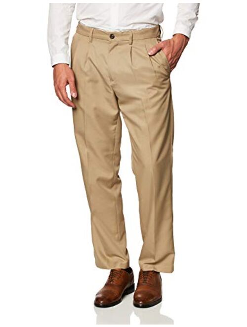 Amazon Essentials Men's Expandable Waist Pleated Work Dress Pants