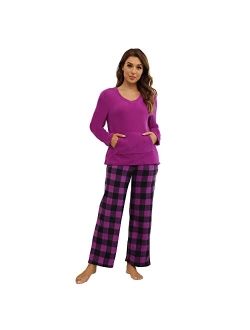 U2SKIIN Matching Pajamas Set for couples, Women and Mens Plaid Pajamas Soft Warm