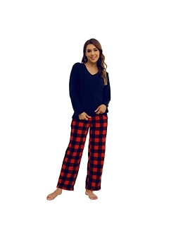 U2SKIIN Matching Pajamas Set for couples, Women and Mens Plaid Pajamas Soft Warm