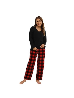 U2SKIIN Matching Pajamas Set for couples, Women and Mens Plaid Pajamas Soft Warm