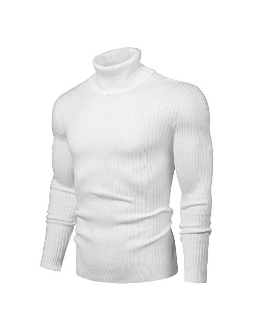 Juedoz Mens Turtleneck Sweater Slim Fit Soft Knitted Basic Pullover Sweater