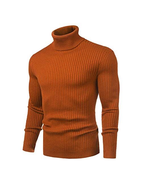 Juedoz Mens Turtleneck Sweater Slim Fit Soft Knitted Basic Pullover Sweater