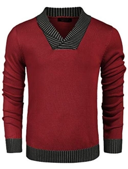 Men's Knitted Sweaters Casual V-Neck Slim Fit Pullover Knitwear