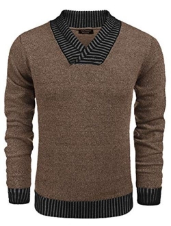 Men's Knitted Sweaters Casual V-Neck Slim Fit Pullover Knitwear