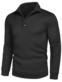 Men's Casual Slim Fit Pullover Sweater Knitted Sweatershirt Thermal Napping Inside