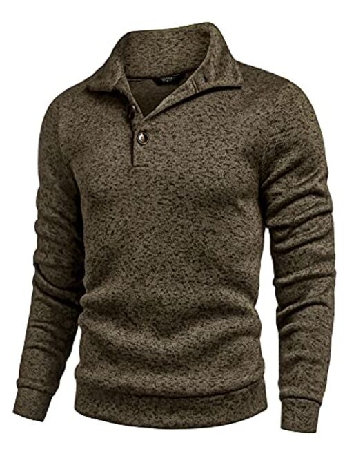 COOFANDY Men's Casual Slim Fit Pullover Sweater Knitted Sweatershirt Thermal Napping Inside